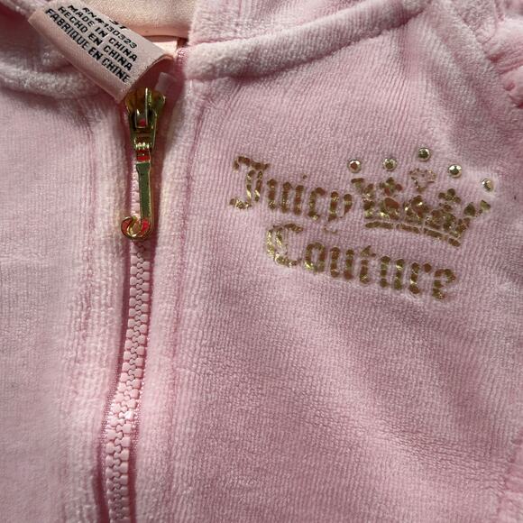 Juicy Couture Pink Velour Girls Zip Up Tracksuit Top Size 3T EUC - Picture 2 of 5